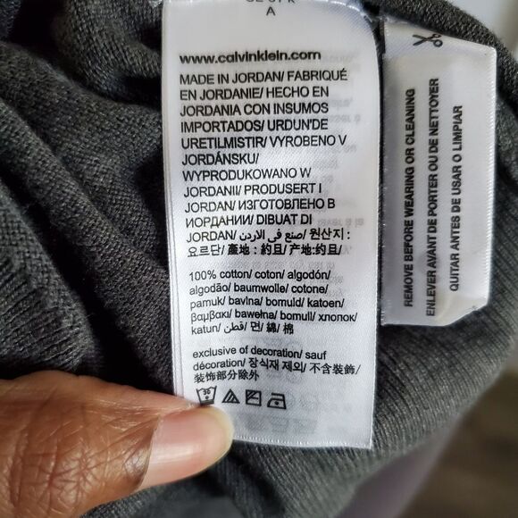 Calvin Klein Sweater Men’s XXL Gray Supima Cotton Crew Neck Pullover Logo - Picture 6 of 9